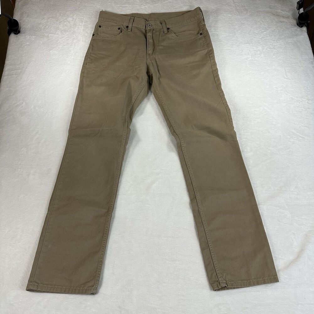 Levis 511 Slim Fit Pants Mens 32x32 Khaki Tan Twill Casual Chinos Straight Leg